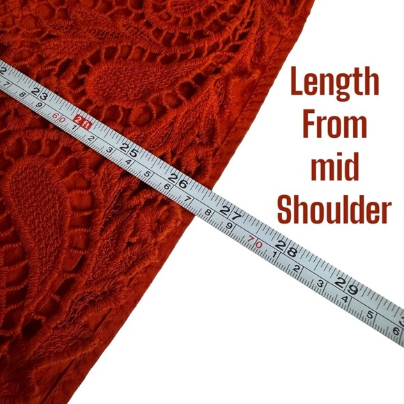 Chicos cutout crochet lace button down bell sleeve blouse top womens 1 US 8/10 M - Picture 11 of 13